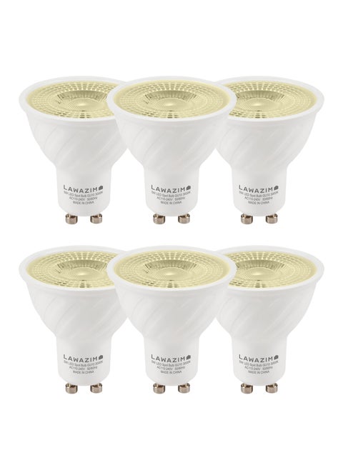 5W LED Spot GU10 -6 Piece 3000K Warm White- Energy Saving 55W Equivalent Non-Dimmable Lightbulbs with 350 Lumens and a Lifespan of 15,000 Hours -Ideal for Ceiling Lights and Recessed Fixtures