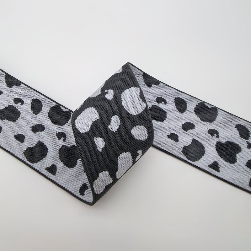 A Pack of 4.5cm 1.77in Leopard Gray Elastic Band for Pants Skirt Waistband Rubber Band Hair Band Multicolor Printed - Image 2