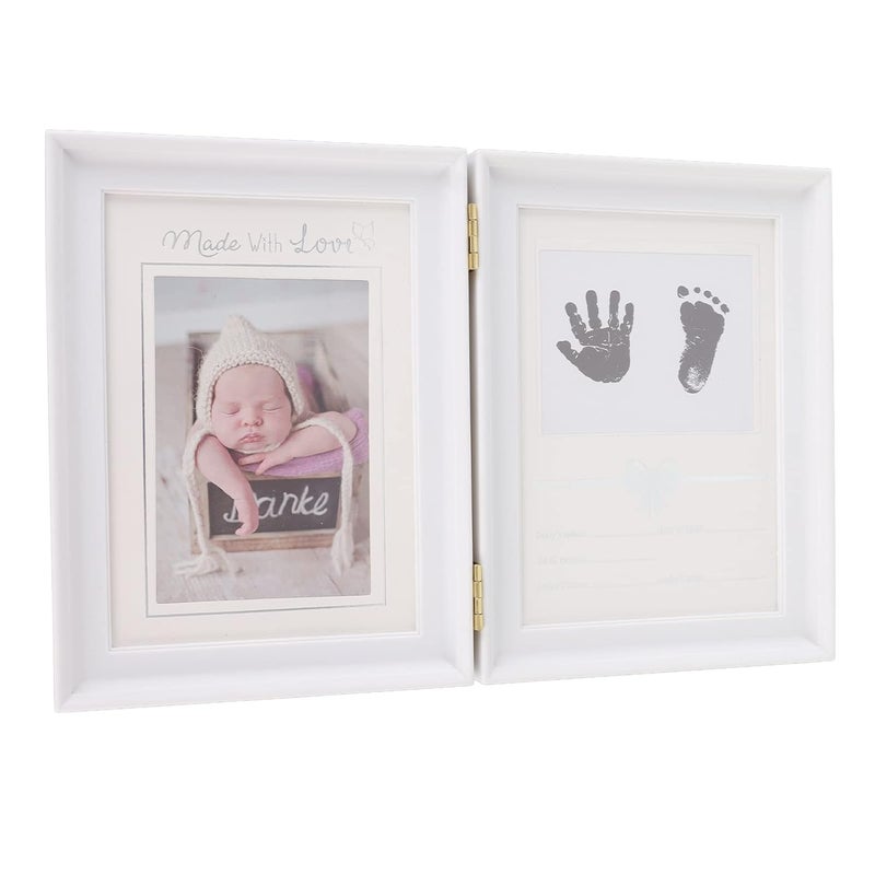 ZJchao Dog Print Kit New Parents Gifts Hand and Foot Print for Baby Baby Hand and Footprint Kit Casting Clay Handprint Keepsake Frame Newborn Nursery Picture Frame - Image 1