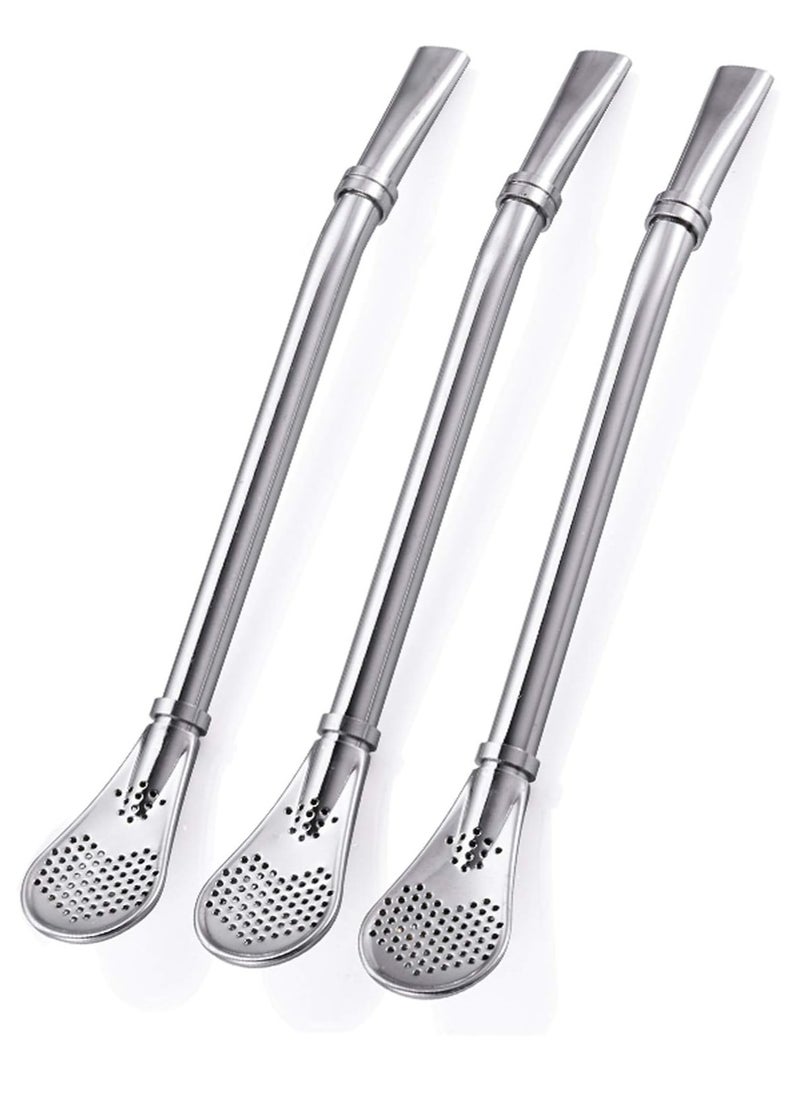 RATSAW 3 Pcs Drinking Spoon Straws Stainless Steel 304 Bombillas Yerba Mate Straw Filter Loose Leaf Tea Infuser Strainer Stirring Straws  - Image 1