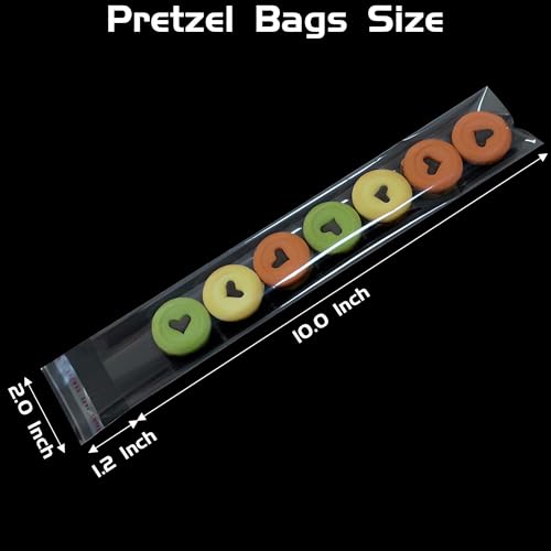 QOIUSO 100 Pcs Self Sealing Cellophane Bags 2x10 Inches Clear Pretzel Rod Resealable Pretzels Individual Bags for Packaging ICY Candy Treat Popsicle Cookies - Image 5