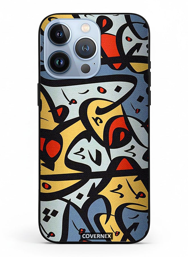 Covernex Apple iPhone 13 Pro Protective Case Cover Printed Featuring Abstract Arabic Calligraphy Art - Image 2