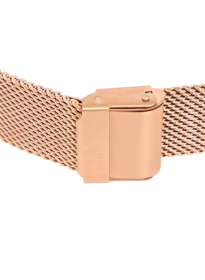 Chumbak TEAL BY CHUMBAK Women's Analog Rose Gold Metal Watch | Stainless Steel Mesh Strap (Paisley)