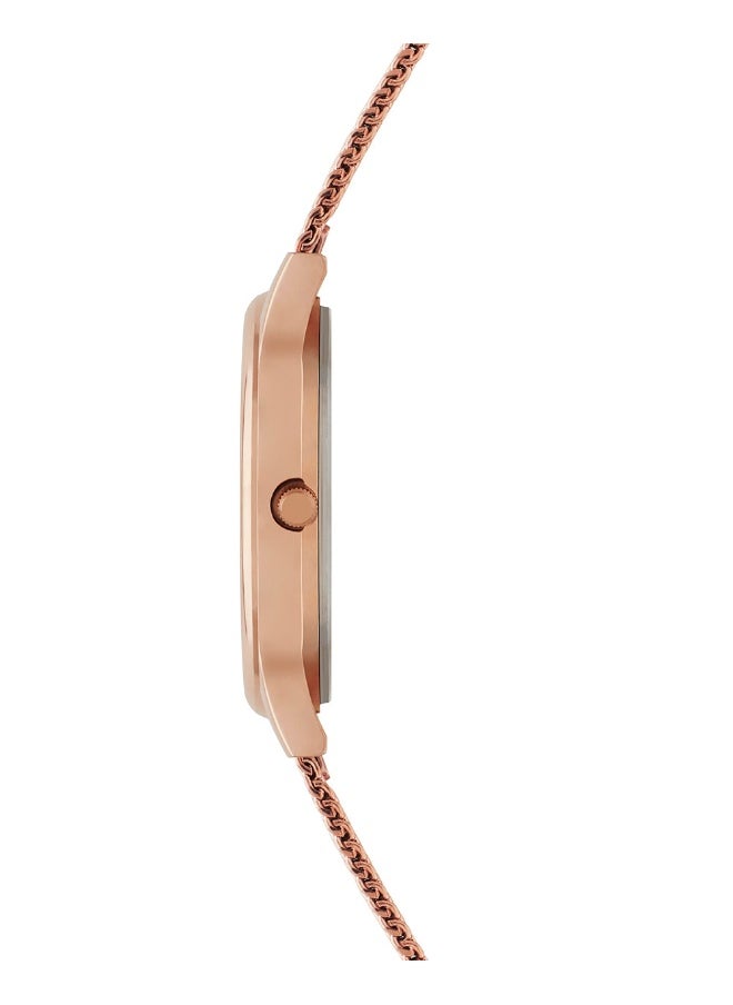 Chumbak TEAL BY CHUMBAK Women's Analog Rose Gold Metal Watch | Stainless Steel Mesh Strap (Paisley)  - Image 4