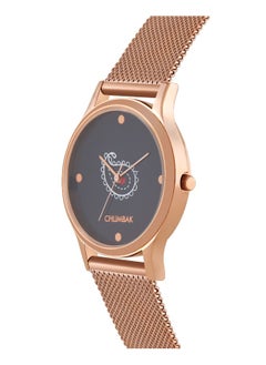 Chumbak TEAL BY CHUMBAK Women's Analog Rose Gold Metal Watch | Stainless Steel Mesh Strap (Paisley)  - Image 3