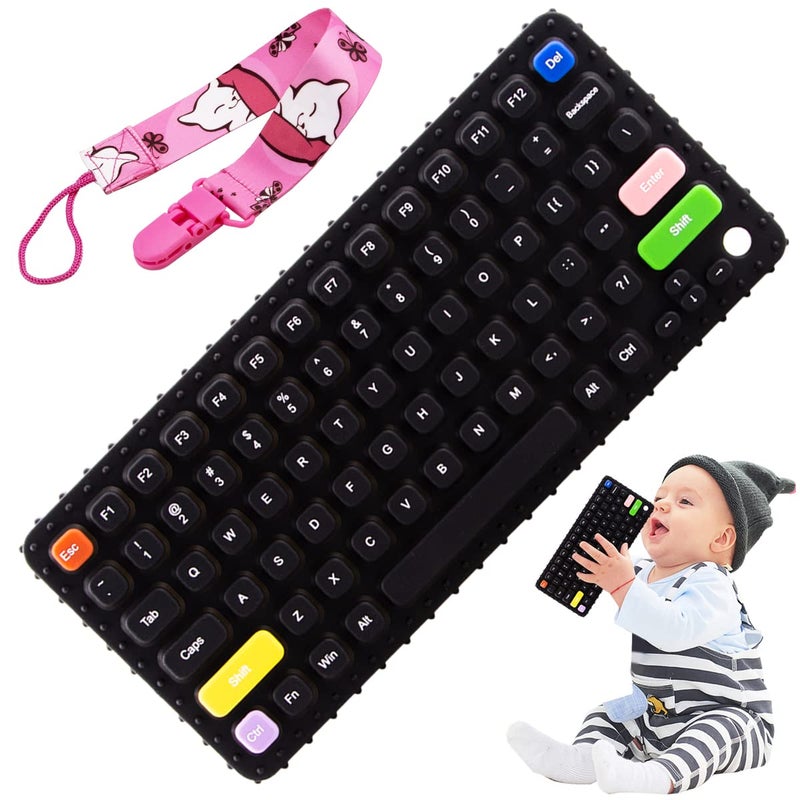 Besosay Baby Keyboard Teething Toys for 03 06 612 Months  Soft Silicone Baby Teethers - Image 1