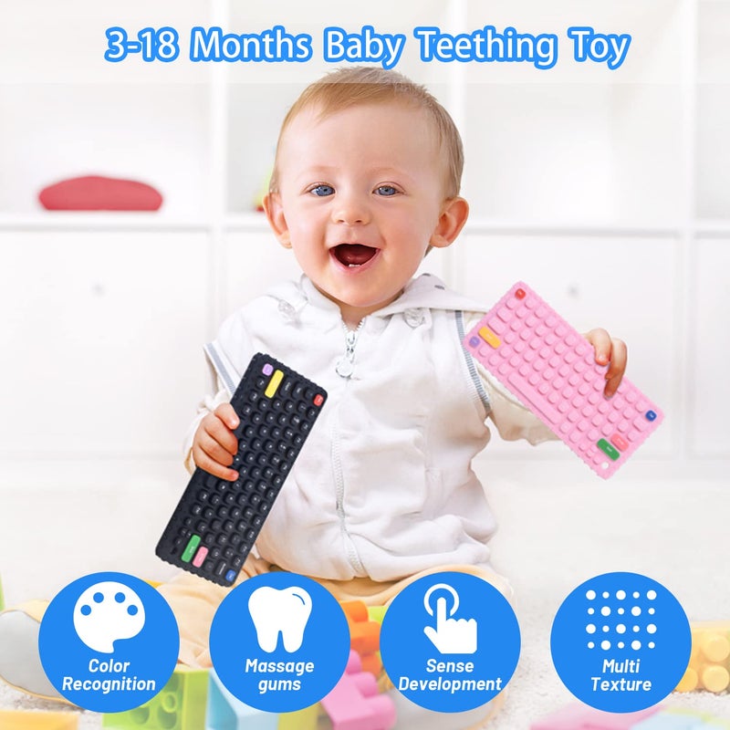 Besosay Baby Keyboard Teething Toys for 03 06 612 Months  Soft Silicone Baby Teethers - Image 4