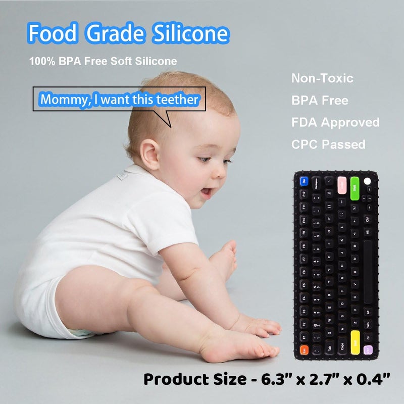 Besosay Baby Keyboard Teething Toys for 03 06 612 Months  Soft Silicone Baby Teethers - Image 2