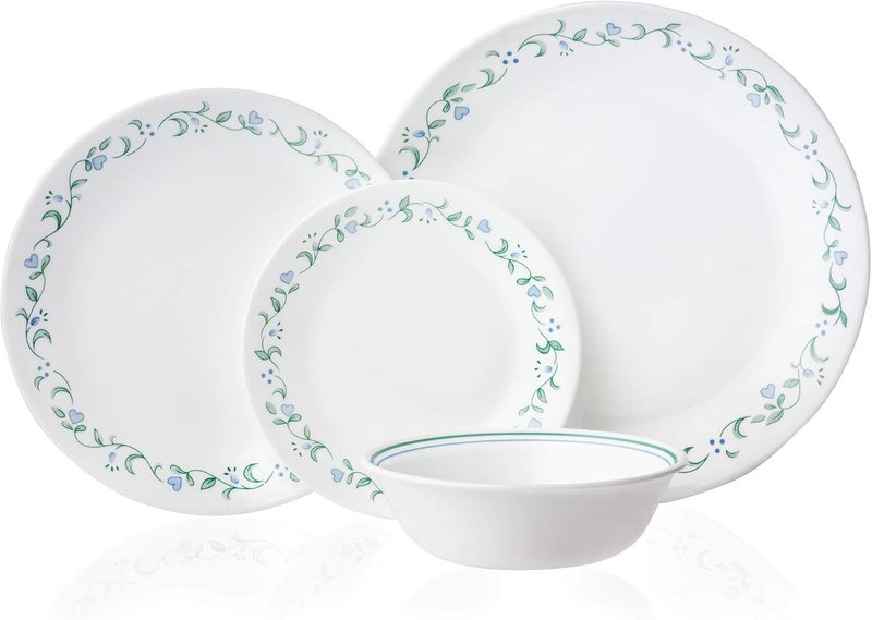 Corelle طقم أطباق عشاء فيتريل 10.25 بوصة، زجاج ثلاثي الطبقات ومقاوم للكسر، أطباق دائرية خفيفة الوزن، 8 قطع ريفية - Image 2
