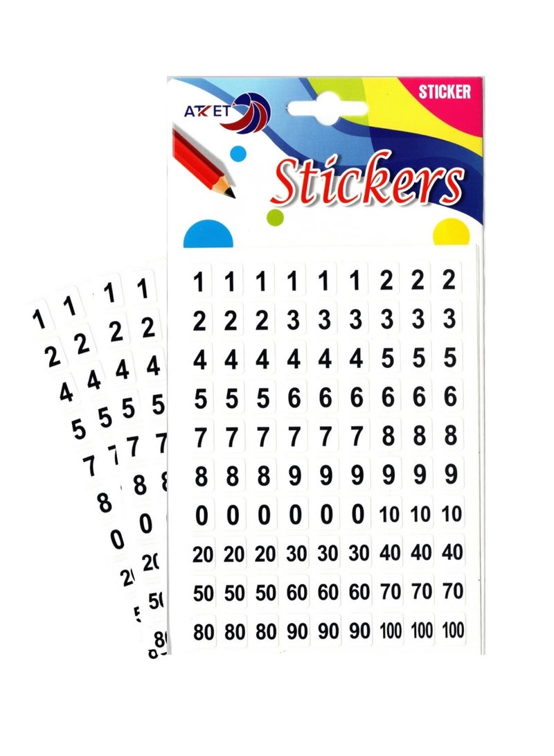 ATKET 5-Sheet Numeric Stickers Black - Image 1