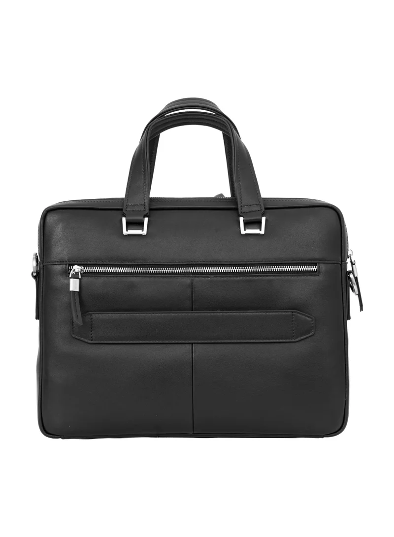 PARAJOHN Para John Vantex Genuine Leather Laptop Bag – Business Briefcase with Trolley Sleeve & Multiple Compartments