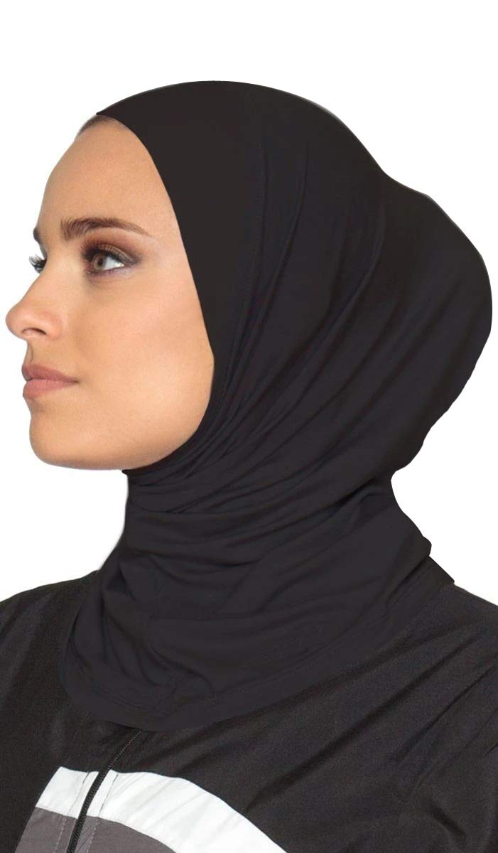 GERINLY Black Under Hijab Scarf Women's Ninja Jilbab Cap Stretch Full Neck Coverage Hijabs for Sport Tight Swim Hijab Easy (Black) - Image 2