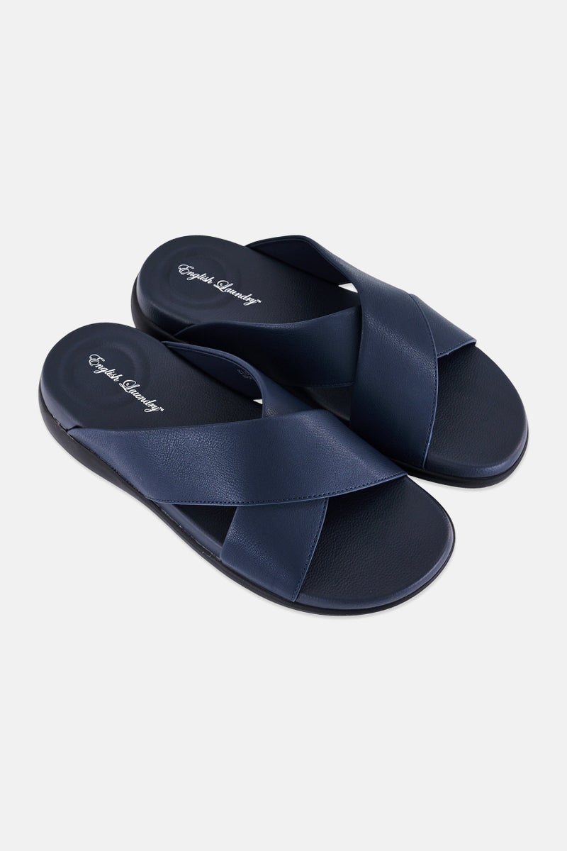 English Laundry Men Slip On Arabic Sandals, Navy - Image 2