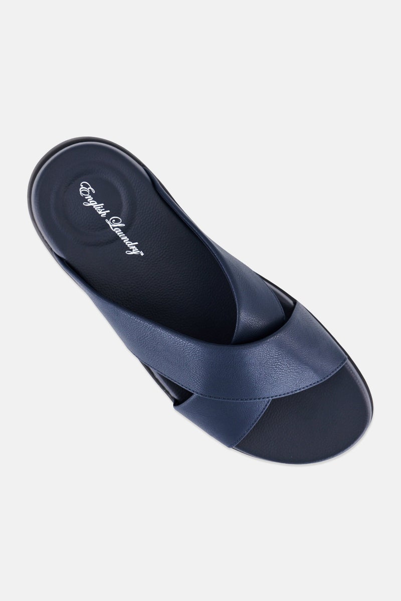 English Laundry Men Slip On Arabic Sandals, Navy - Image 4