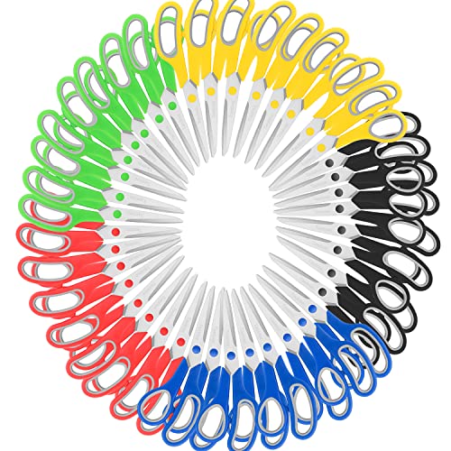 Taotree Scissors Bulk 40-Pack, Taotree 8" All Purpose Scissors, Soft Comfort-Grip Stainless Steel Sharp Shears for School Supplies Office Desk Home, Classroom Teacher Sewing Fabric Craft, Right/Left Handed - Image 1