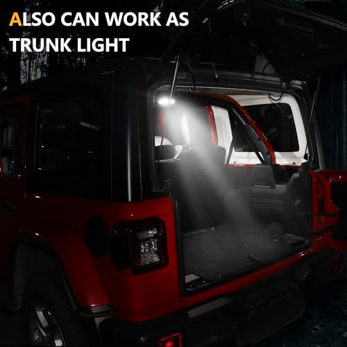 RERPRO مصابيح سقف داخلية LED بديلة لمصابيح القراءة متوافقة مع جيب رانجلر JL 2018-2025 4 أبواب ملحقات مقعد خلفي ضوء سقف صندوق الأمتعة خريطة ضوء سقف 6500K أبيض 18 LED - Image 4