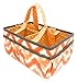 Bacati Mix and Match Unisex Nursery Fabric Storage Caddy with Handles, Orange - Image 2