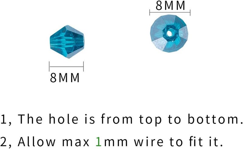 LONGWIN Lot 540pcs Glass Bicone Beads - Wholesale 8mm Bicone Shaped Crystal Faceted Beads Jewelry Making Supply for DIY Beading Projects, Bracelets, Necklaces, Earrings & Other Jewelries - Image 3