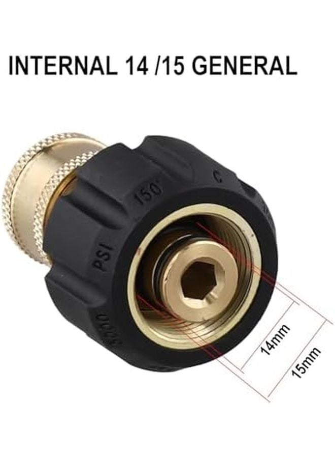 محول غسالة الضغط العالي 3/8 توصيل سريع أنثى إلى M22 14 مم 15 مم أنثى من النحاس أو الفولاذ المقاوم للصدأ موصل مقاس 1/4 - Image 5