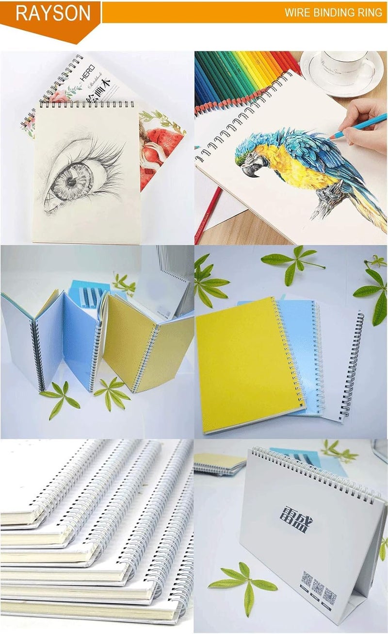 RAYSON Double Loop Binding Wires 3/8 Inch - 3 to 1 Pitch Wire Binding Capacity 60 Sheets, 11 inch Length, 32-Loop Black Wire Ring Pack of 100 to Bind Reports and Projects - Image 5