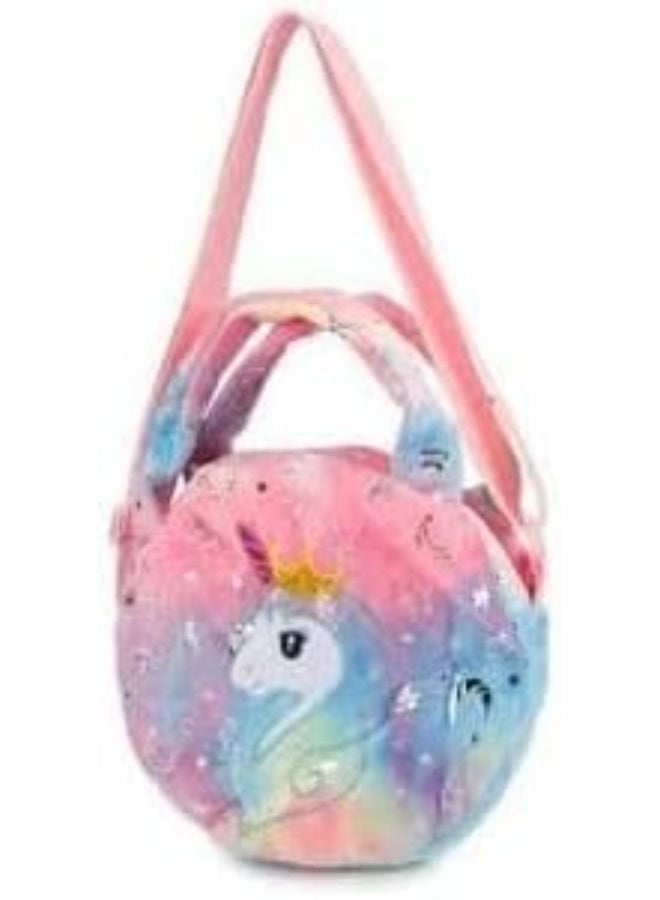 Multi-colored fur crossbody shoulder bag for boys and girls (multi-colored)