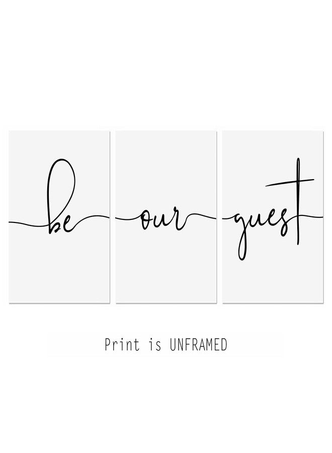WCDHOR Be Our Guest Set of 3 Prints Guest Room Wall Decor Guest Bedroom Wall Art Farmhouse Guest Room Decor Quotes UNFRAMED 11x14inch (Be Our Guest) - Image 2