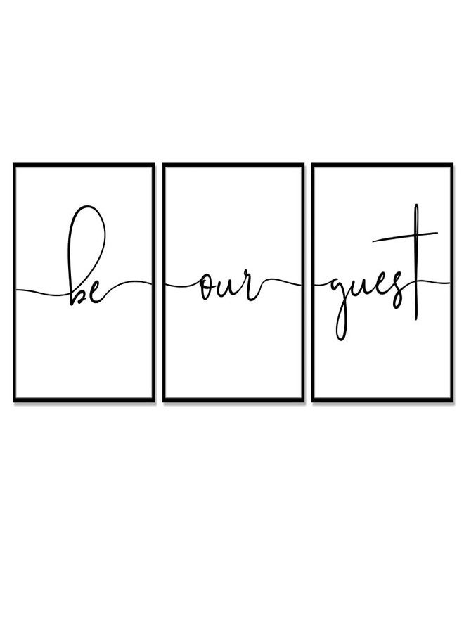 WCDHOR Be Our Guest Set of 3 Prints Guest Room Wall Decor Guest Bedroom Wall Art Farmhouse Guest Room Decor Quotes UNFRAMED 11x14inch (Be Our Guest) - Image 1