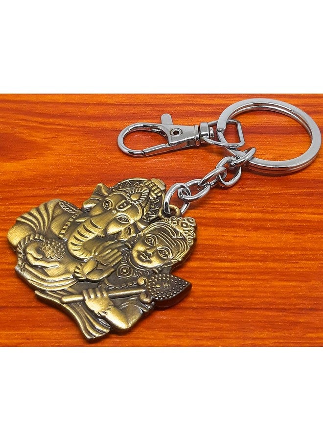 Aura Lord Ganpati Ganesh & Murugan Vel Gift Keychain For Men Women Girls Boys Friend Parents Cars Bike Metal Keyring (Green) - Image 4