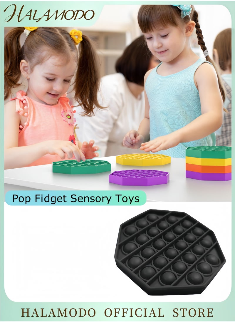 HALAMODO - Pop Fidget Sensory Toys Autism Special Needs Stress Relief Silicone Pressure Relieving Toys Durable & Washable Soft Silicone Squeeze Fidget Toy for Kids Children Adults - Image 1