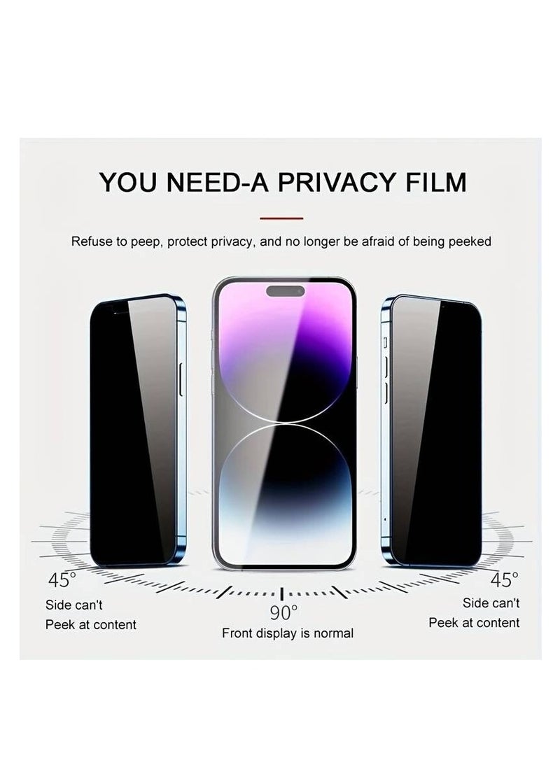 جيلاتين واقي شاشة خصوصية unipro لهاتف iPhone 13 Pro Max – ثلاثي الأبعاد، لاصق كامل، مضاد للتجسس، صلابة 9H، مضاد لبصمات الأصابع  - Image 2