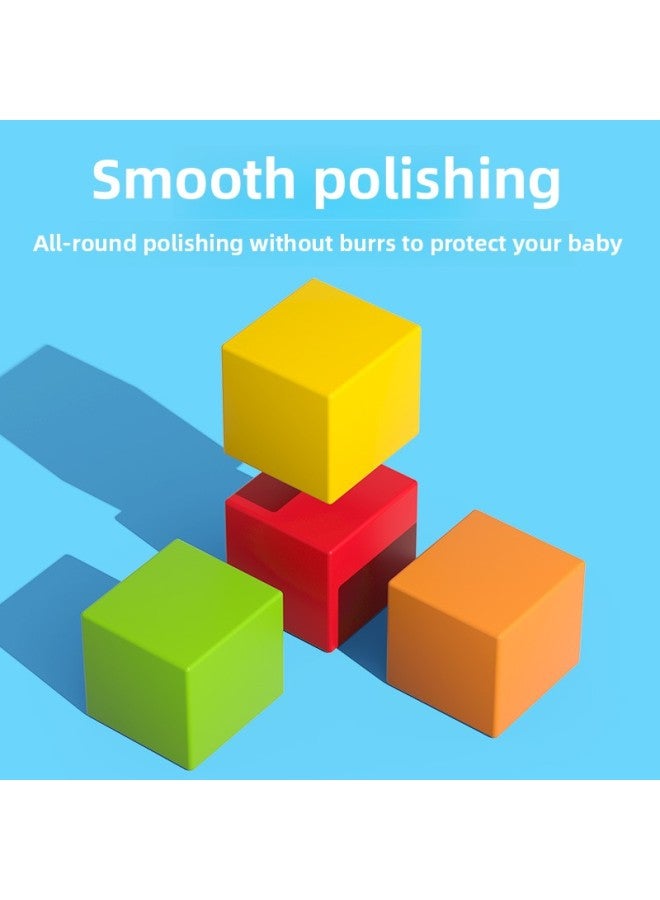 مكعبات بناء خشبية ألغاز وسائل تعليم مونتيسوري تعليم مونتيسوري المبكر للأطفال ألعاب تعليمية تنمية الذكاء - اللون: 100 قطعة من أحجية مكعبات البناء ذات عشرة ألوان - Image 4