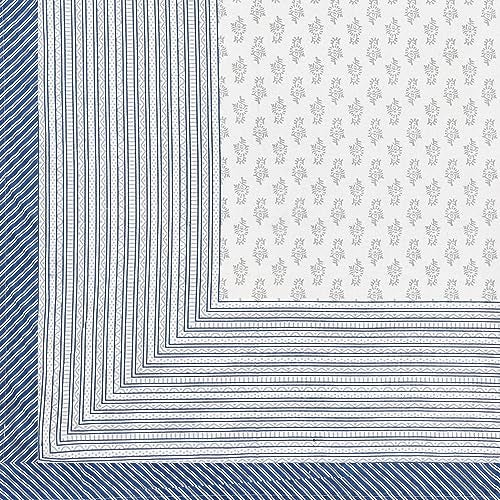 BLOCKS OF INDIA 200Tc Diwan Set Cotton 8 Piece | Deewan Printed Bedsheet Sets For Living Room Hall (Set Of 8 Piece, 1-Bed Sheet | 2-Bolster Cover | 5-Cushion Cover (Color 22, White, Blue) - Image 5