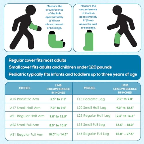 AquaShield Waterproof Child Half Arm Cast Bandage Protector Reusable Safe for Pool Bath Shower Small HALF Arm A17 Covers Kids Small Hand Wrist Forearm Made in USA - Image 5