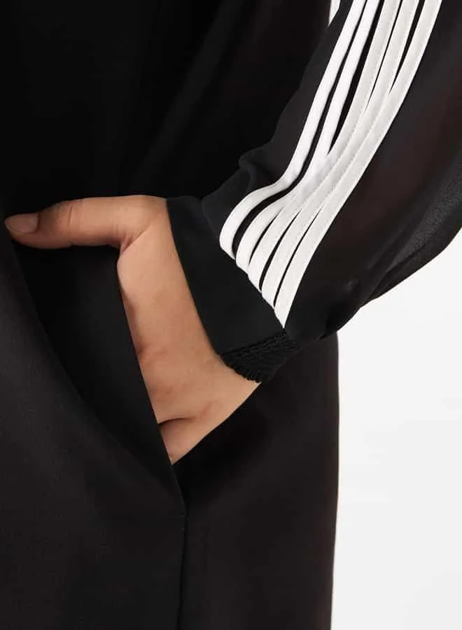 Ulla Popken Striped Sleeve Midi Dress
