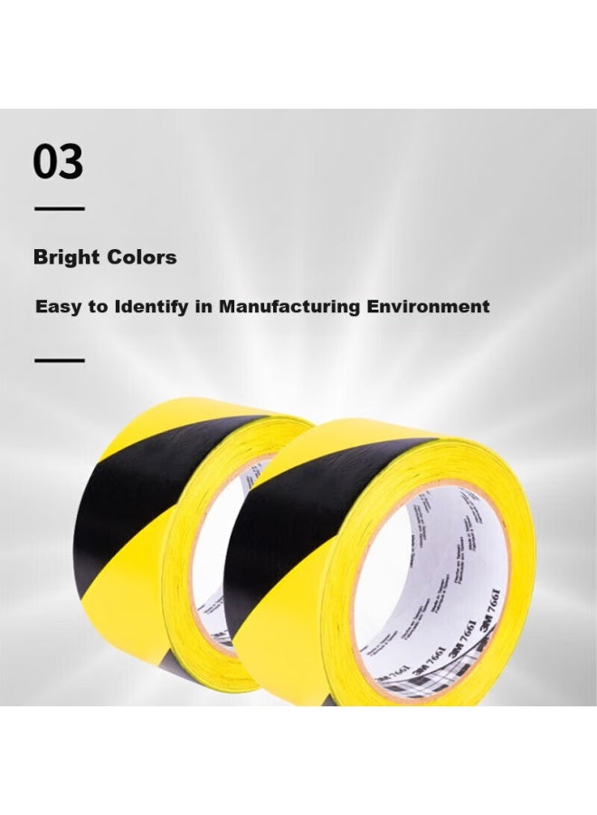 3M 3M Warning Zebra Marking Floor Tape, Warehouse Isolation Tape, 766 Black And Yellow Tape, 50Mm Wide * 33M Long - Image 3