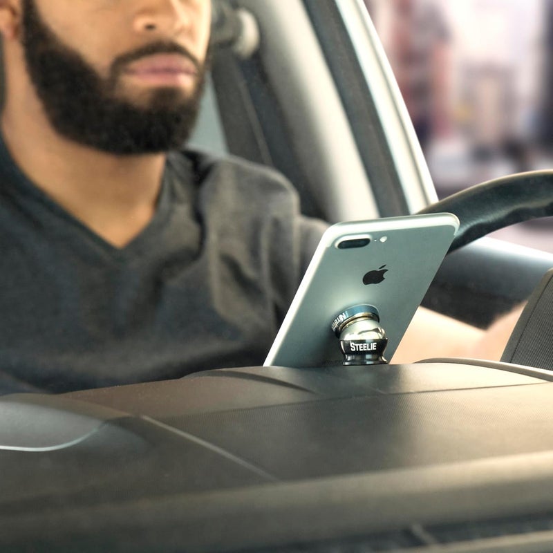 NiteIze Steelie Magnetic Phone Socket Plus - Dashboard Phone Mount Socket with Strong Magnet - Phone Holder Accessory Compatible with Steelie Phone Mounting Systems - Grey - Image 5