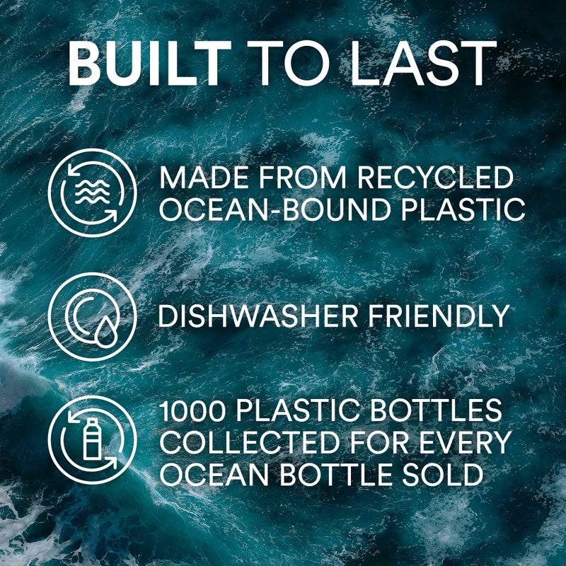 Ocean Bottle - Recycled Stainless Steel Drinks Reusable Water Bottle - Eco-Friendly & Reusable - Obsidian Black - 34 oz - Image 4