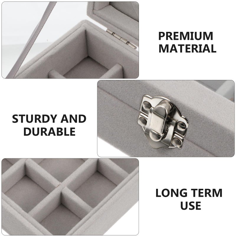 Portable Velvet Jewelry Organizer Case Multi Compartment Display Box for Travel Home - Image 4