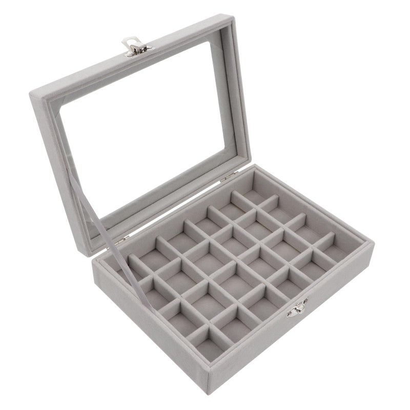 Portable Velvet Jewelry Organizer Case Multi Compartment Display Box for Travel Home - Image 2