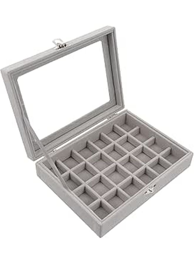 Portable Velvet Jewelry Organizer Case Multi Compartment Display Box for Travel Home - Image 1