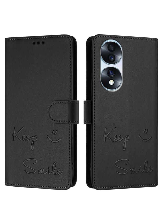 جرين تايجر جراب لهاتف Honor 70 Pro 5G مصنوع من الجلد بنقش ابتسامة بتقنية RFID - Image 3