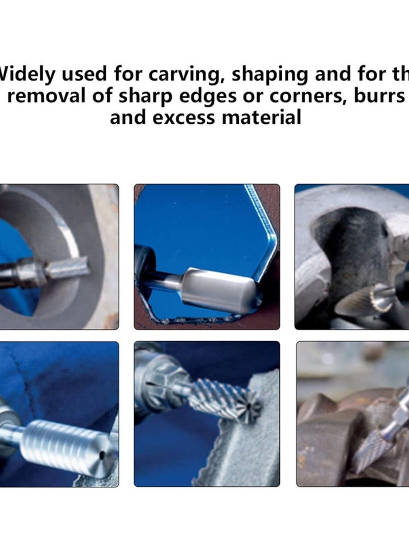 GGOOT 5pcs 1/4inch Hex Shank High Speed Steel Burrs Rotary Files Tools for Aluminum and Iron Hardware  - Image 2