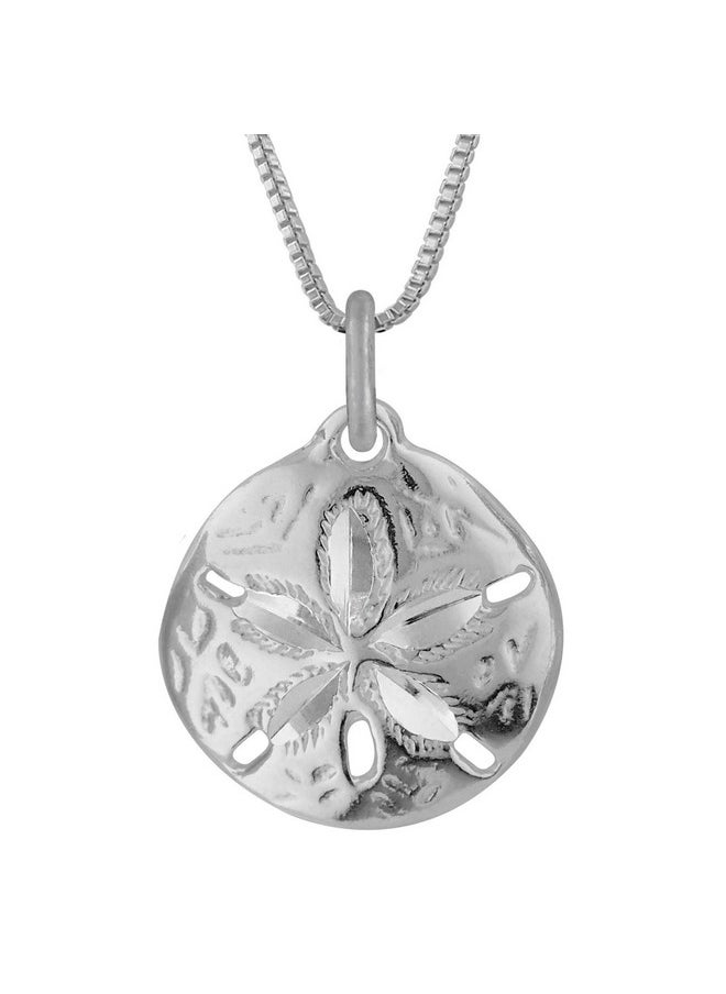 Hawaiian Silver Jewelry - Pendant Necklace - 18 Inch Sand Dollars Pendant Charm - Premium Sterling Silver Craftsmanship - Modern And Elegant - Comfortable Women Jewelry Necklace - Image 1
