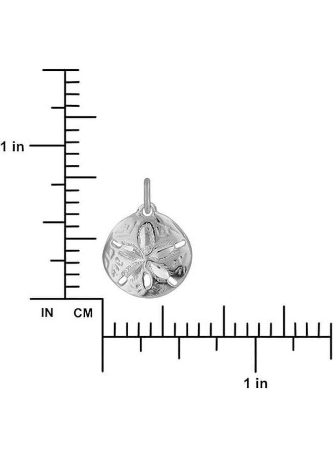 Hawaiian Silver Jewelry - Pendant Necklace - 18 Inch Sand Dollars Pendant Charm - Premium Sterling Silver Craftsmanship - Modern And Elegant - Comfortable Women Jewelry Necklace - Image 1