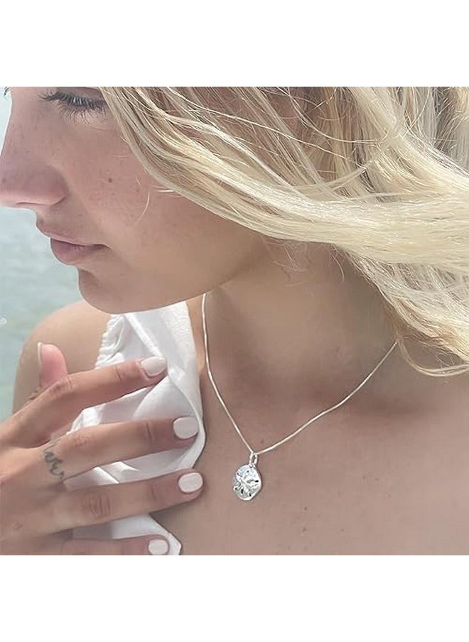Hawaiian Silver Jewelry - Pendant Necklace - 18 Inch Sand Dollars Pendant Charm - Premium Sterling Silver Craftsmanship - Modern And Elegant - Comfortable Women Jewelry Necklace - Image 1