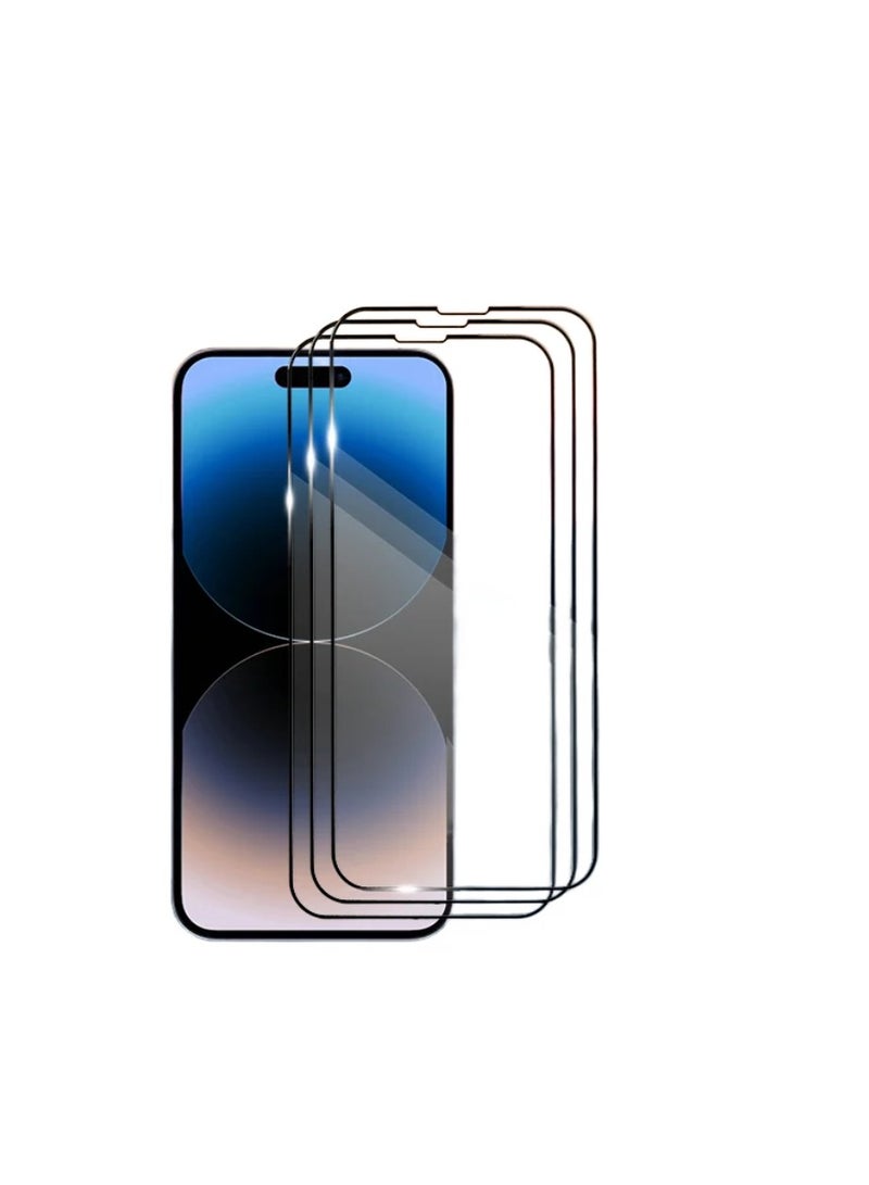 DIGI CORE iPhone Full Coverage Set iPhone 14 Pro Max Screen Protector 3 Pack 6.7 Inch 2.5D Curved Edges With iPhone Camera Lens And Anti-Scratch iPhone Back PVC Clear Sheet (iPhone 14 Pro Max,Deep Purple) - Image 3