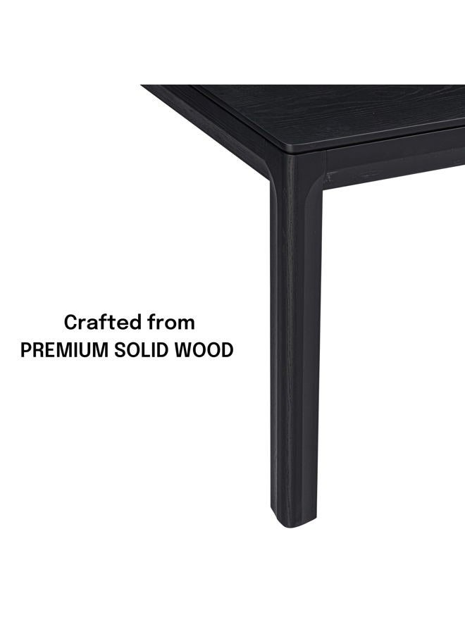 NTC Flow 55 Inch Modern Farmhouse Dining Table, Rectangular Dinner Table for Dining Room, Living Room Furniture, Effortless Assembly, Burnt Black - Image 3