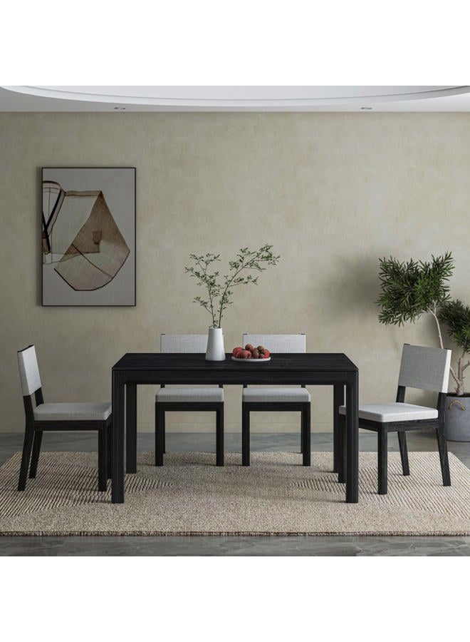 NTC Flow 55 Inch Modern Farmhouse Dining Table, Rectangular Dinner Table for Dining Room, Living Room Furniture, Effortless Assembly, Burnt Black - Image 1