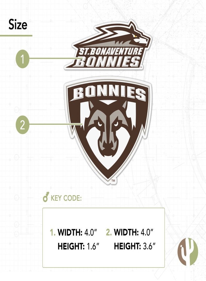 Desert Cactus St. Bonaventure University Sticker St. Bonaventure Bonnies Vinyl Decal Laptop Water Bottle Car Scrapbook Sheet (4 Inch Set V1) - Image 4
