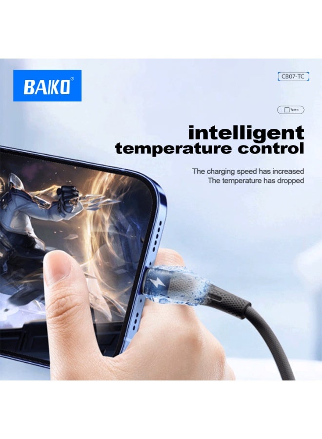 BAIKO CB07 USB Type-C Fast Charging Data Cable 1M, Silicone USB-C Charger Cord with Durable Copper Core, High-Speed Data Sync Cable for Android Phones, Tablets & Type-C Devices - Image 4